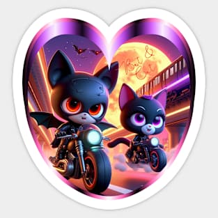 Bat & Cat Sticker